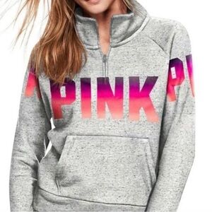 PINK Victoria's Secret Gray Hoodie with Pink Ombre Logo M